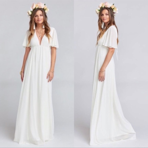 Show Me Your MuMu Dresses & Skirts - Show Me Your Mumu Faye Flutter Maxi Dress Ivory XL